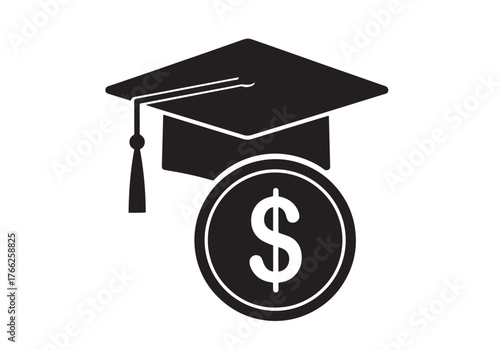 Education grant icon on white background.