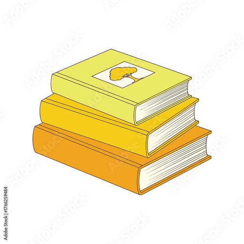 Stack of books isolated simple illustration for knowledge education learning and literature concepts vector