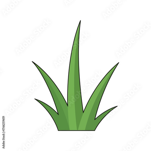 Vibrant green grass blades growing upwards nature growth botany element freshness organic plant leaf vector