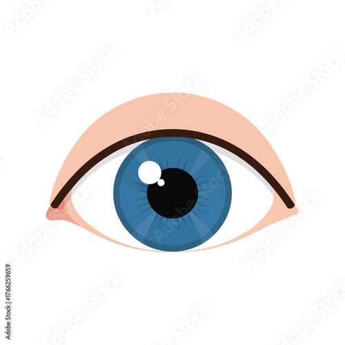 Healthy blue eye vision symbol abstract medical concept healthcare ophthalmology vision care vector