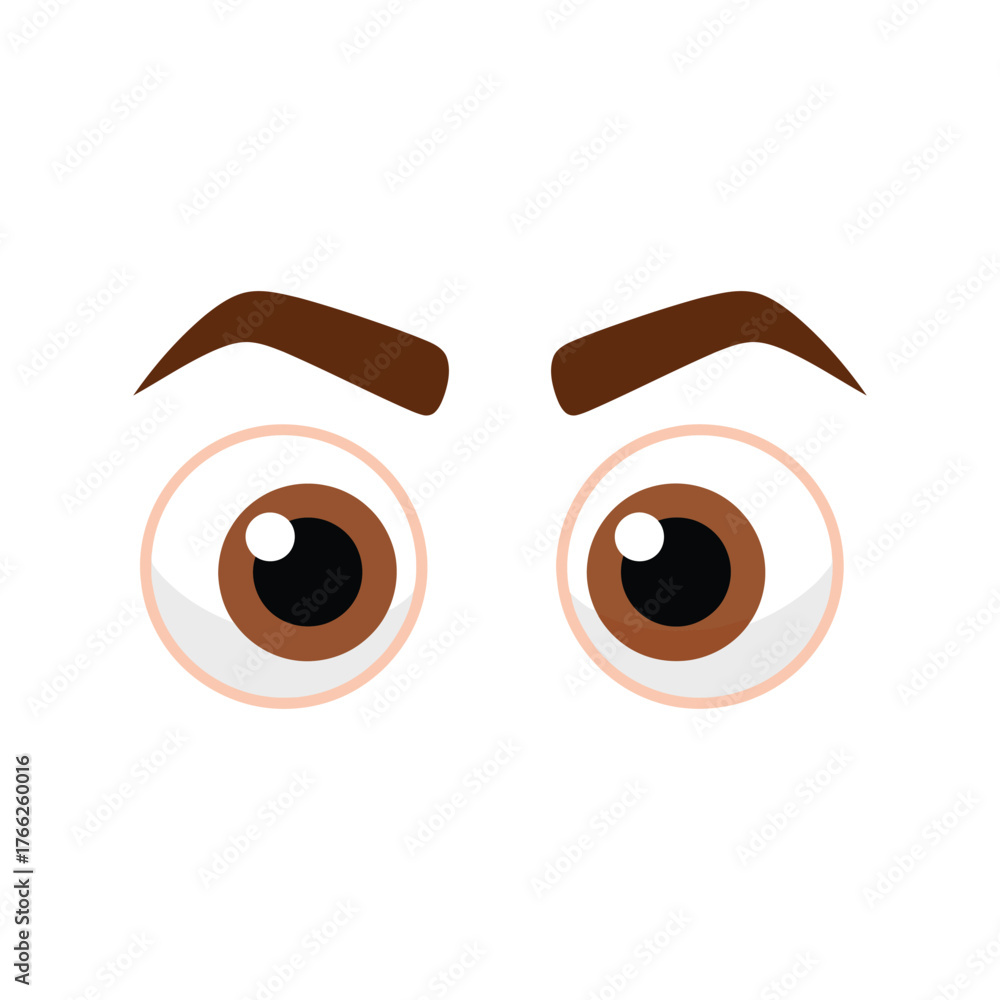 Obraz premium Expressive cartoon eyes with arched brows for animation and illustration projects vector