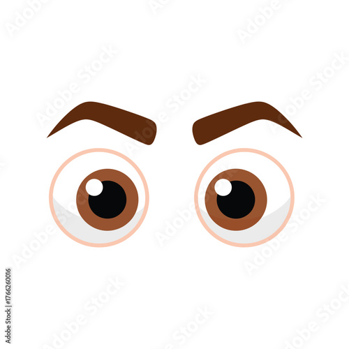 Expressive cartoon eyes with arched brows for animation and illustration projects vector