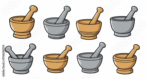Mortar and pestle set in various colors