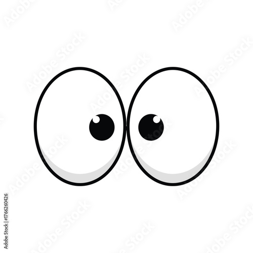 Surprised googly eyes funny cartoon expression wide open looking around vector