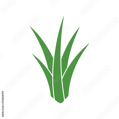 Simple green grass clump illustration isolated on white perfect for spring and summer design elements vector