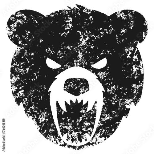 Silhouette Clip art of Barking Bear Face