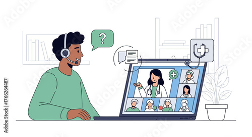 Virtual doctor consultation bringing healthcare home, connecting patients with online medical advice through telemedicine for convenient appointments