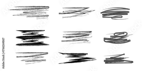 set of grunge brush strokes