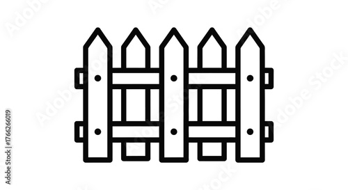 Simple picket fence silhouette icon representing boundaries property protection and countryside charm silhouette