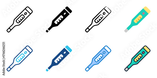Thermometer icon set multiple style collection 
