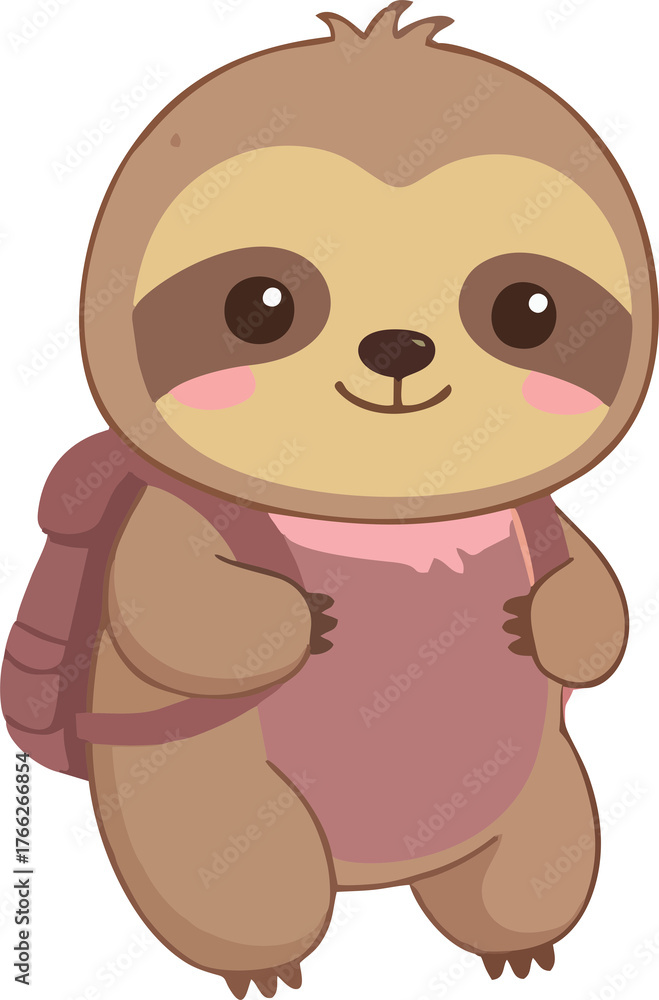 Obraz premium Cute Sloth Ready for an Adventure