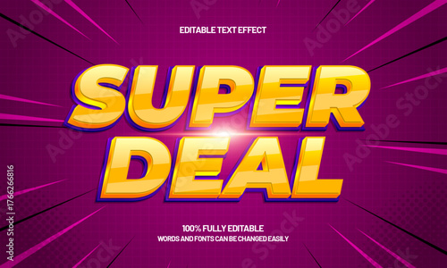super deal editable text effect for titles and promotion