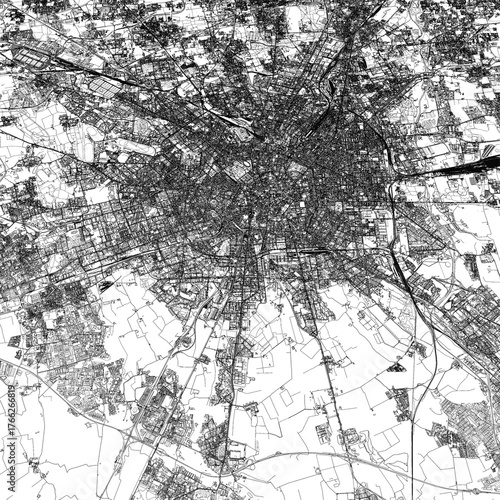 3D illustration of city and urban in Milan Italy