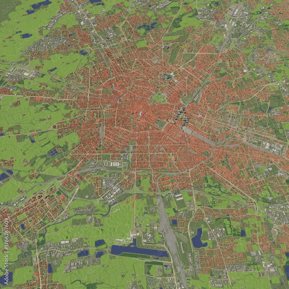 Fototapeta premium 3D illustration of city and urban in Milan Italy