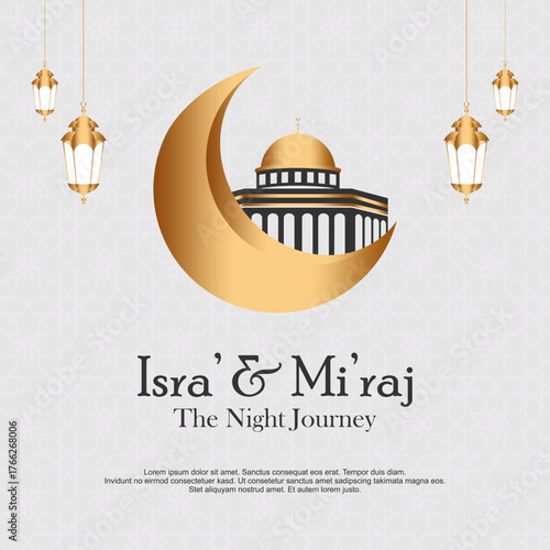 Islamic background vector isra miraj