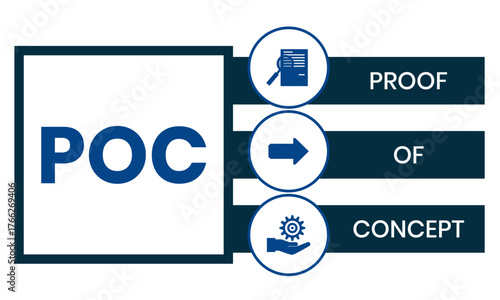 POC - Proof of Concept acronym. business concept background. vector illustration concept with keywords and icons. lettering illustration with icons for web banner, flyer