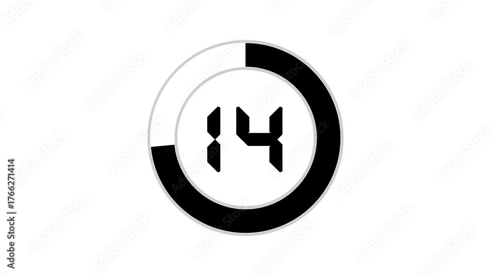 real Countdown timer animation. Sleek and stylish 19 second modern flat ...