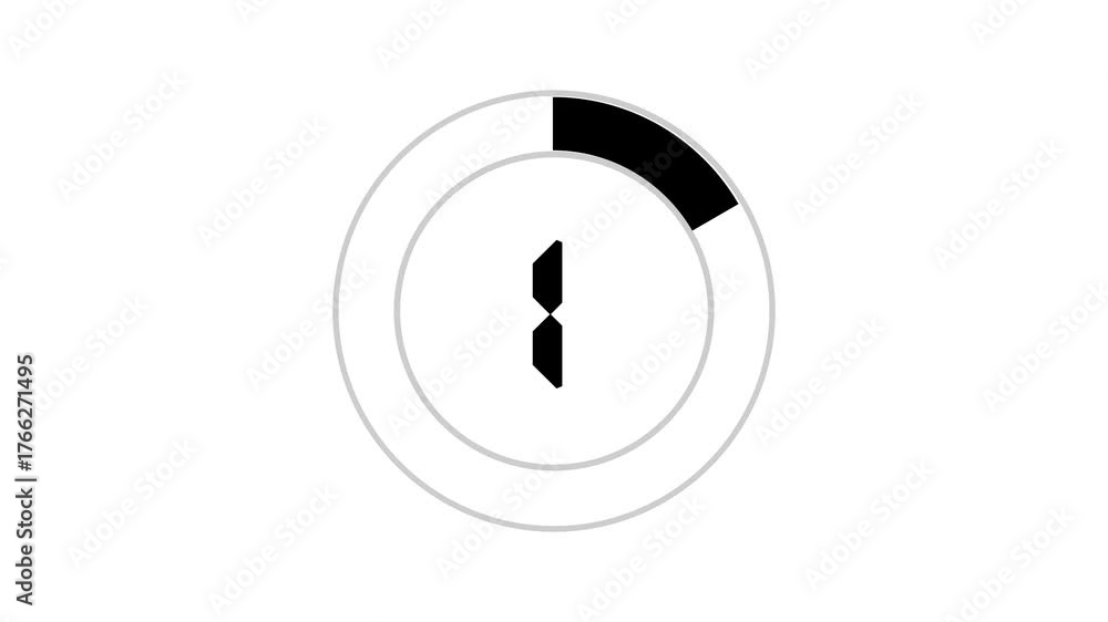 real Countdown timer animation. Sleek and stylish 6 second modern flat ...