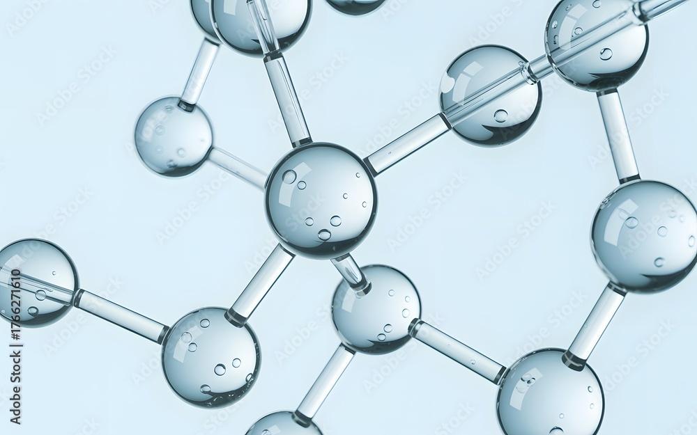 Obraz premium A close-up shot of a molecular structure, showcasing the intricate connections between atoms