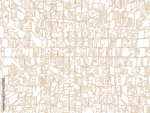 seamless pattern with floral pattern. Golden linear pattern on white background. Premium topographic background. Geographic banner for travel.