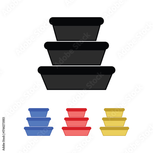 Lunch Box and Food Storage Containers – Realistic Vector Pack for Kitchen and Delivery Branding