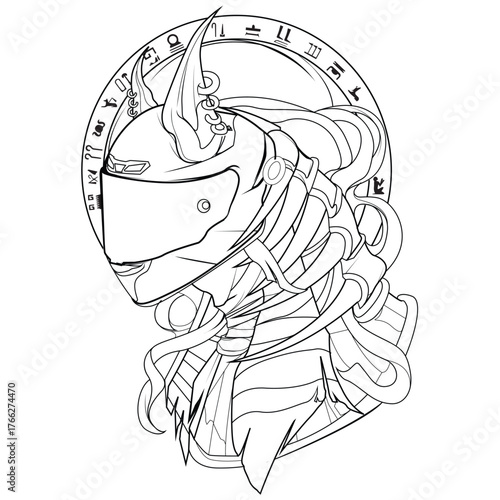 anubis with helmet motorcycle