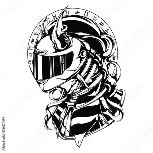 anubis with helmet motorcycle