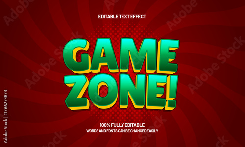game zone editable text effect for titles and promotion