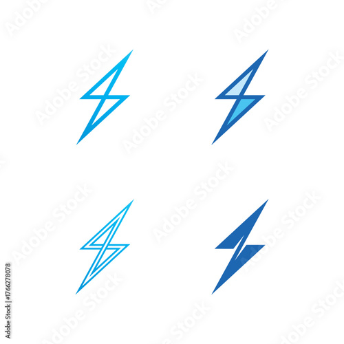 electricity thunder bolt vector logo design for energy and power branding
