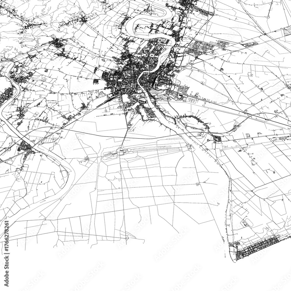 Fototapeta premium 3D illustration of city and urban in Pisa Italy