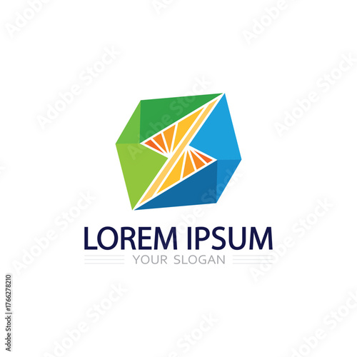 Electric lightning energy bolt logo with glowing spark elements for modern branding