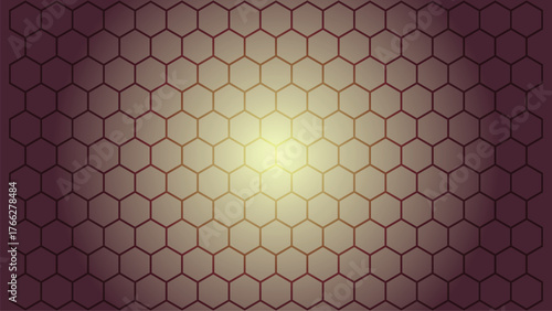 Amber Hexagon Grid Gradient Background Pattern for Design and Illustrations