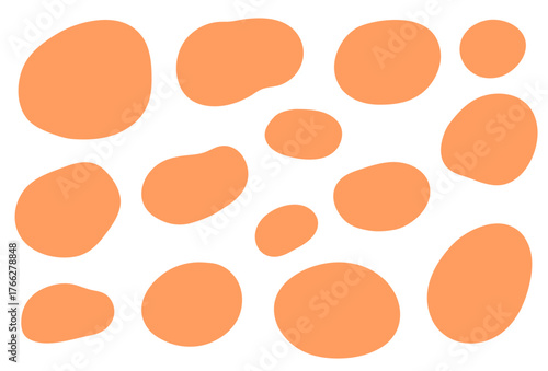  不規則な円形素材　オレンジ