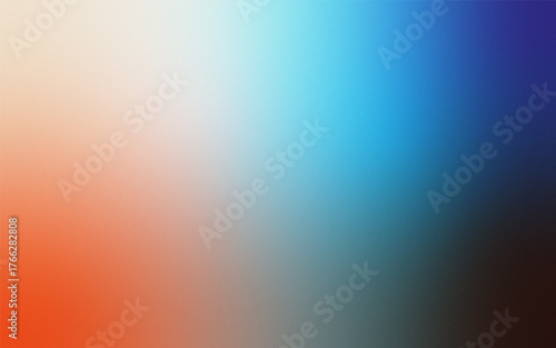 Abstract pixelated gradient of warm orange to cool blue and deep purple hues