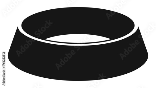 Black pet bowl on, a symbol of pet care