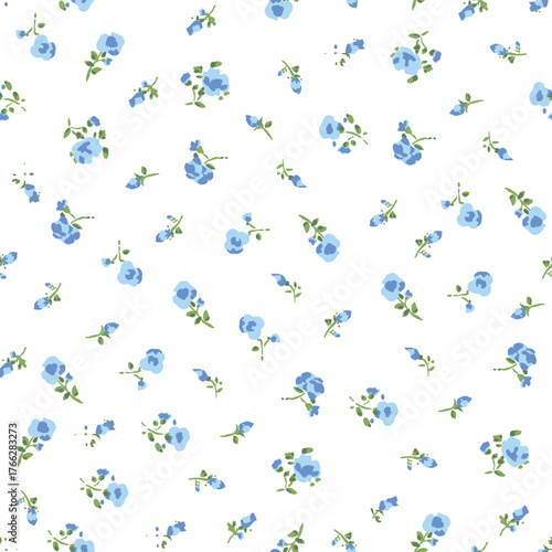 Charming Blue Rose Delicate Floral Pattern