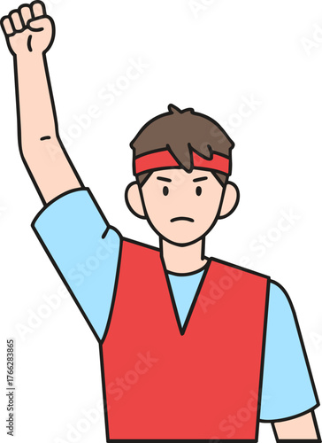 a protesting man