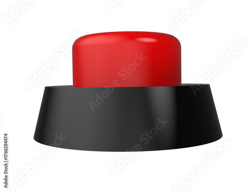 Tableau sur toile High-Resolution Industrial 3D Render: Big Red Emergency Stop Button Switch Isola