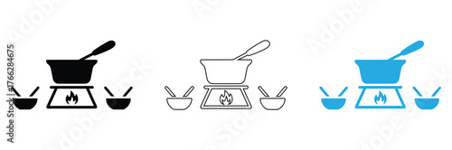 Fondue set vector icons for delicious dessert nights design,fondue,dessert,chocolate,cheese,