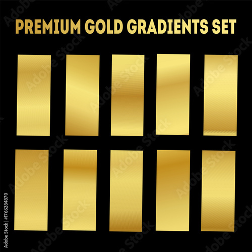 Premium Gold Gradient Set | Metallic Foil Texture Backgrounds