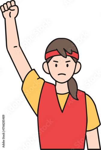 a protesting woman