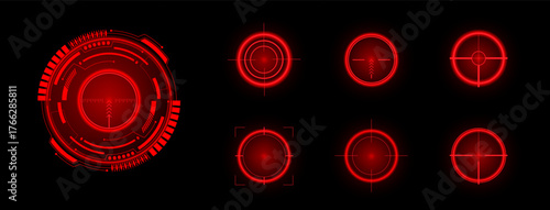 Modern gaming crosshairs in vibrant red tones