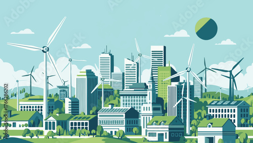 wind turbines in the city