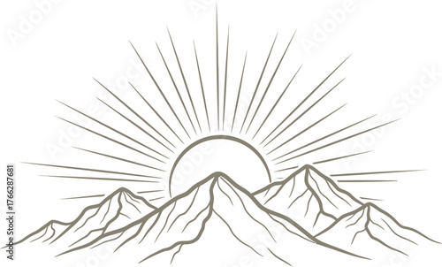 Sunrise over majestic mountains, symbolizing new beginnings and adventure