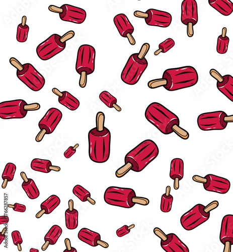 Scattered Red Popsicle Pattern
