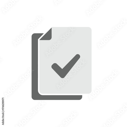 Document with a checkmark, symbolizing completion, success, or approval. Ideal for checklist or verification