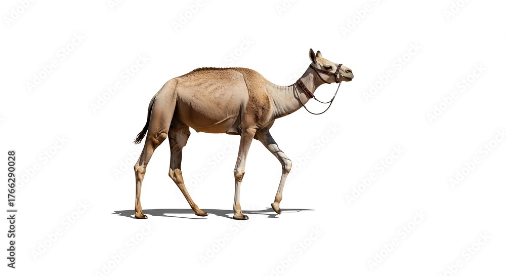 Obraz premium Wild brown antelope isolated on white background silhouette in nature with foal and mare mammal near the grass field