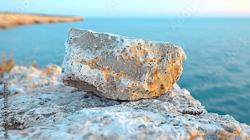 Unique Textured Rock with Natural Pockmarks and Smooth Stone Surface