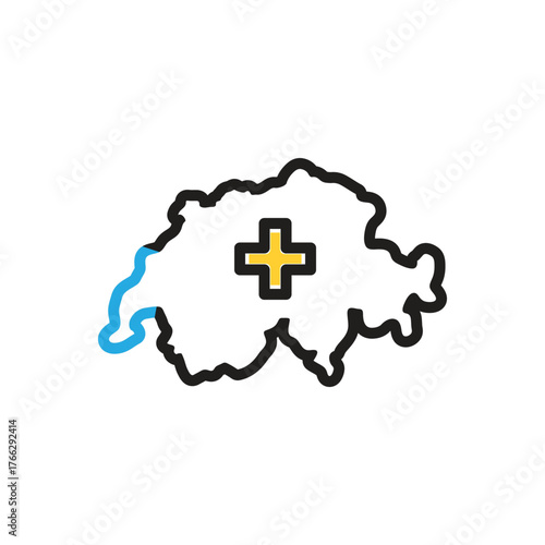 Multi color icon for switzerland