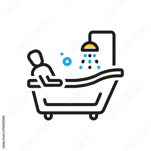 Multi color icon for bath